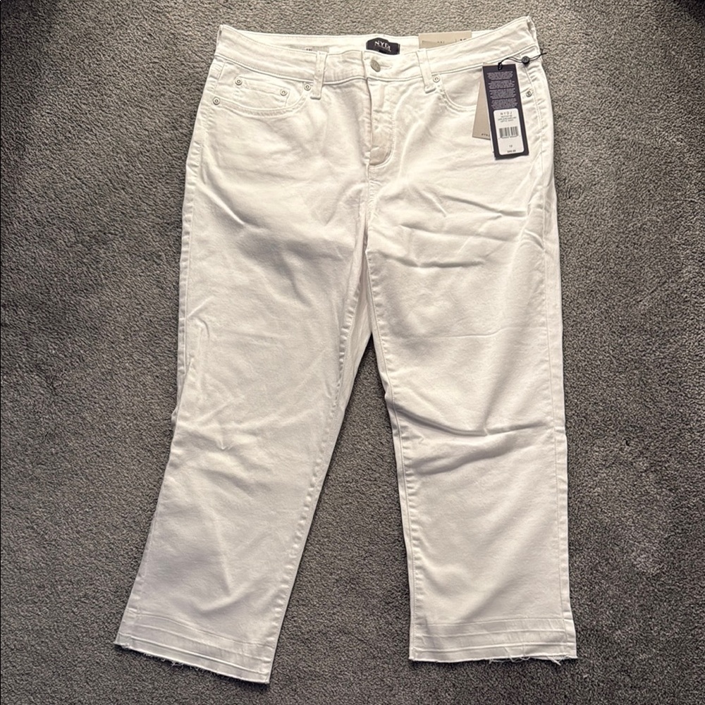 NYDJ White Cropped Ankle Jeans